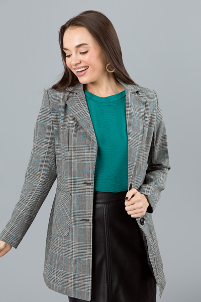 Aniston Plaid Jacket, Black