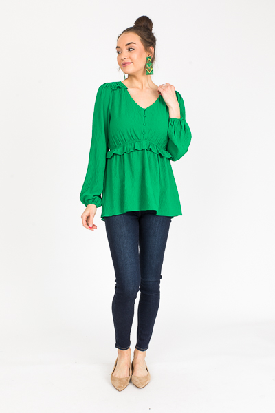 Lena Blouse, Kelly Green