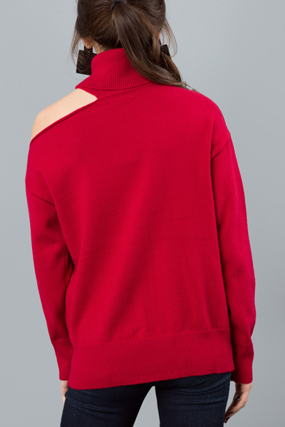 Heart Throb Cutout Sweater, Red