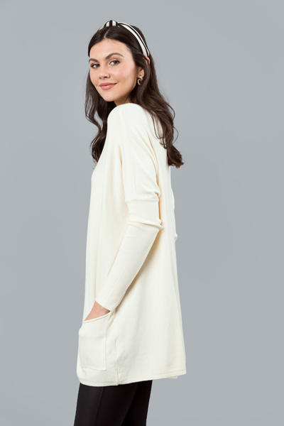 Double Pocket Sweater, Ivory