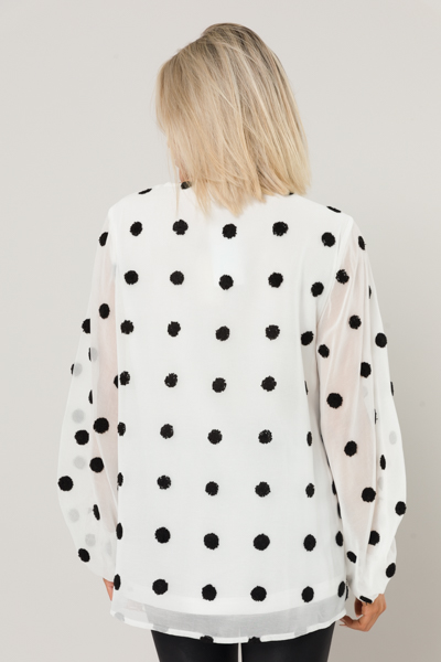 Puff Spots Blouse, Off White