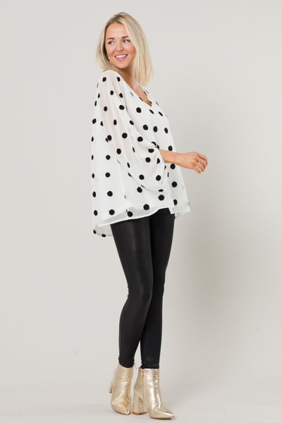 Puff Spots Blouse, Off White