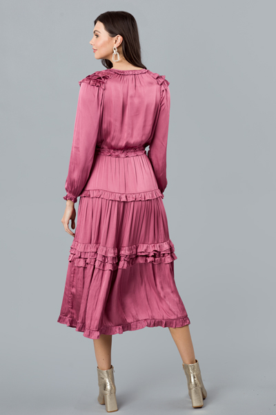 Silk Ruffle Maxi, Rose