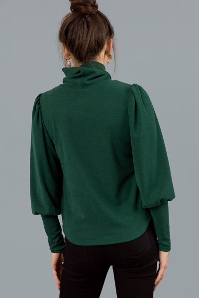 Balloon Sleeve Turtleneck, Hunter