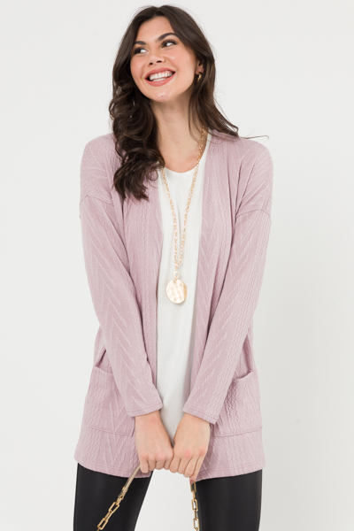 Raised Texture Cardi, Lavender