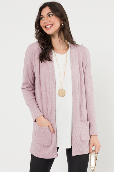 Raised Texture Cardi, Lavender