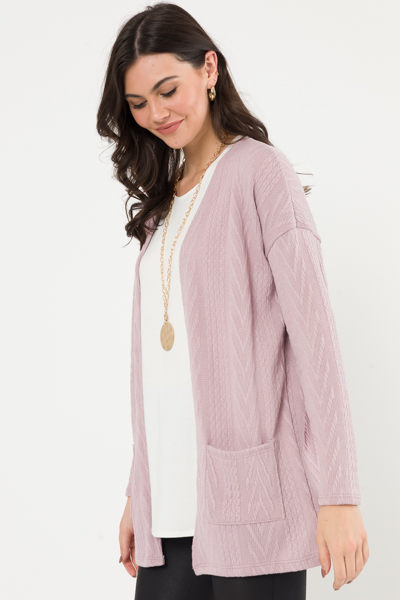 Raised Texture Cardi, Lavender