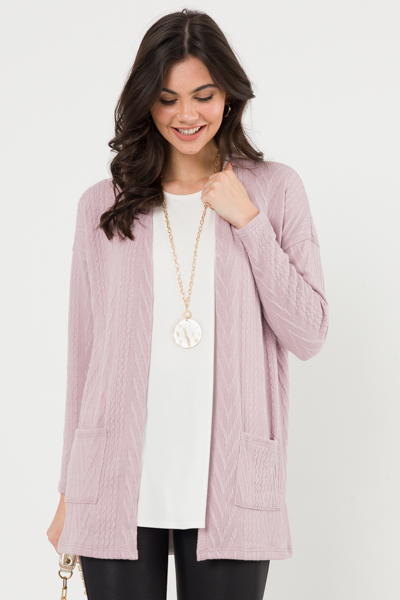 Raised Texture Cardi, Lavender