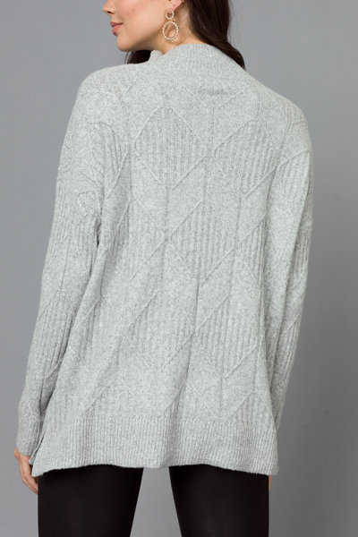 Diamond Pattern Sweater, H. Grey