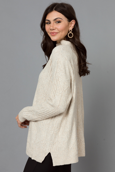 Diamond Pattern Sweater, Oatmeal