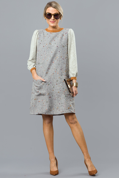 Cozy Texture Dress, Grey