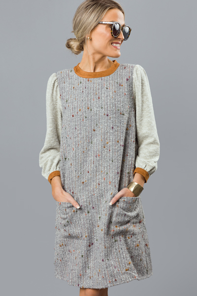 Cozy Texture Dress, Grey