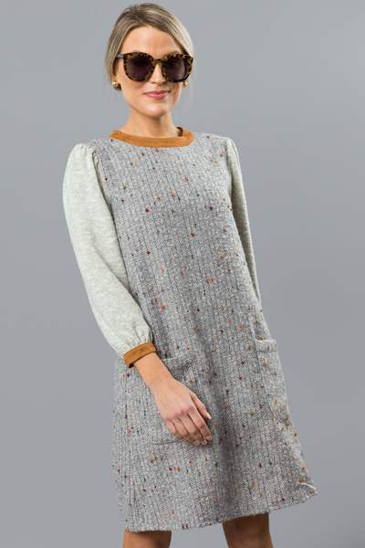 Cozy Texture Dress, Grey