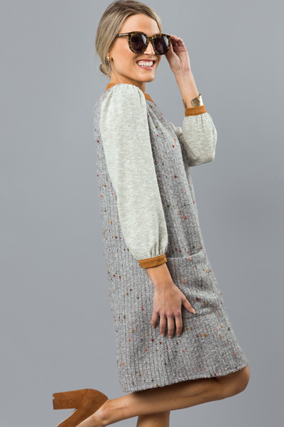 Cozy Texture Dress, Grey