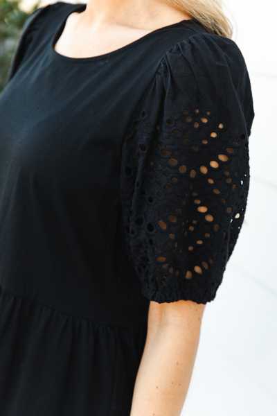 Eyelet Contrast Maxi, Black