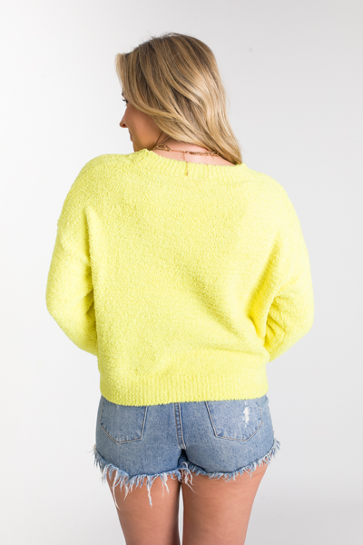 Plush Sweater, Lime Yellow