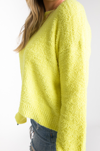 Plush Sweater, Lime Yellow