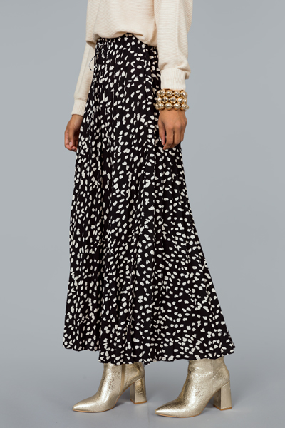 Dalmatian Maxi Skirt, Black