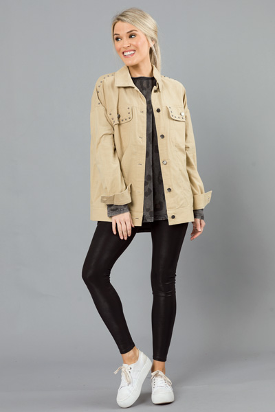 Studded Corduroy Jacket, Sand