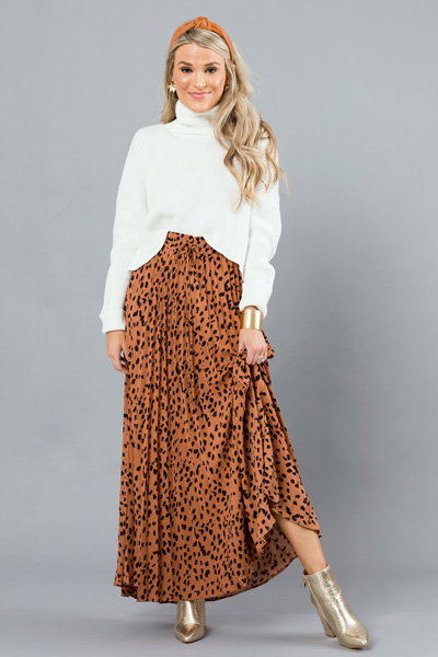 Dalmatian Maxi Skirt, Toffee - Skirts 
