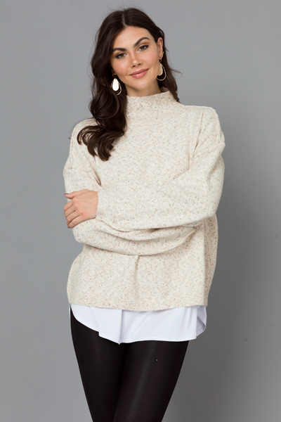 Cozy Specks Sweater, Oatmeal