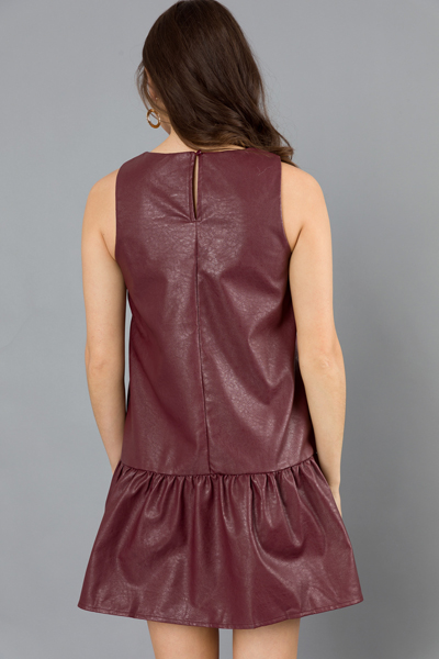 Better In Leather Dress, Burgundy