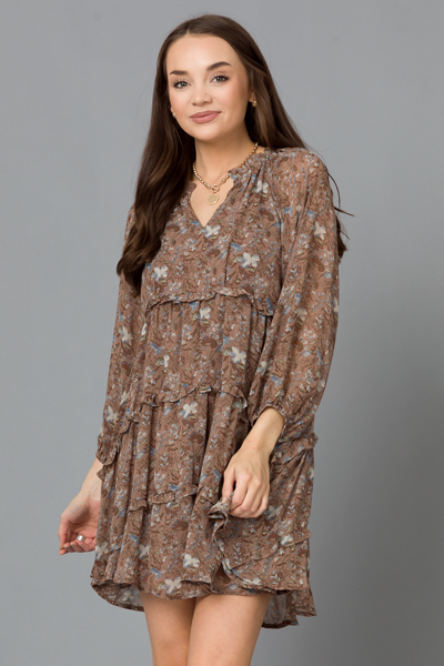 Mocha Me Floral Dress