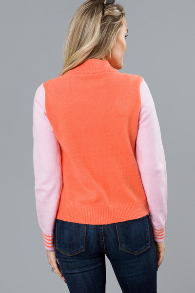 Stacy Colorblock Sweater, Pink/Orange