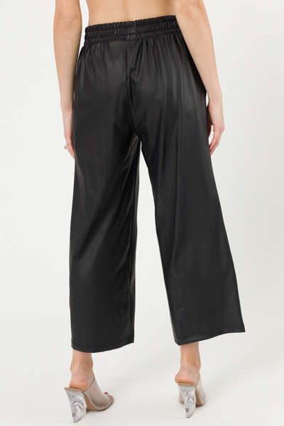 Leather Capri Pants, Black