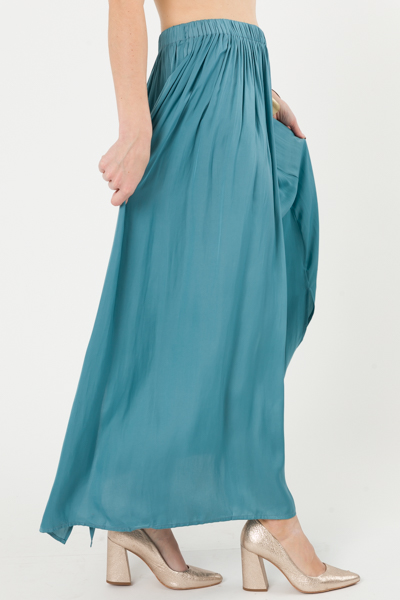 A-Line Maxi Skirt, Teal Blue - Skirts - Bottoms - The Blue Door Boutique