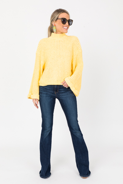 Cropped Cutie Sweater, Yellow
