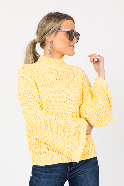 Cropped Cutie Sweater, Yellow