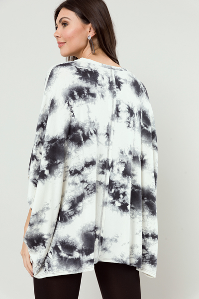 Oversize Dyed V-Neck, Off White