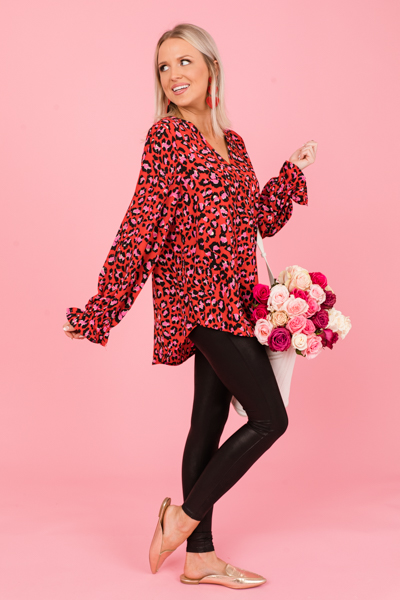 Pink Panther Blouse, Red