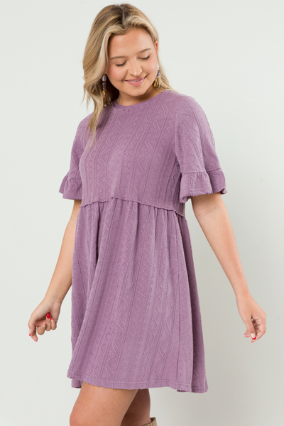 Texture Knit Dress, Violet