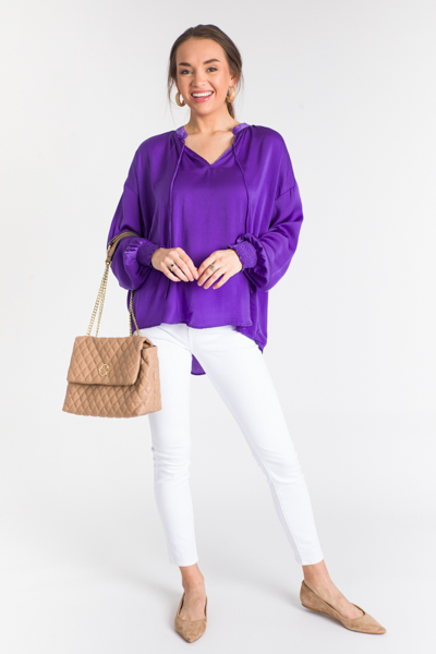 Smock Cuff Blouse, Purple