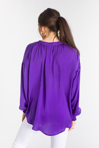 Smock Cuff Blouse, Purple