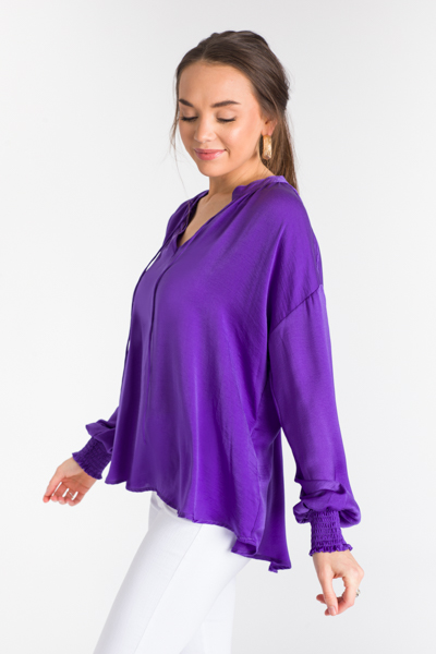 Smock Cuff Blouse, Purple