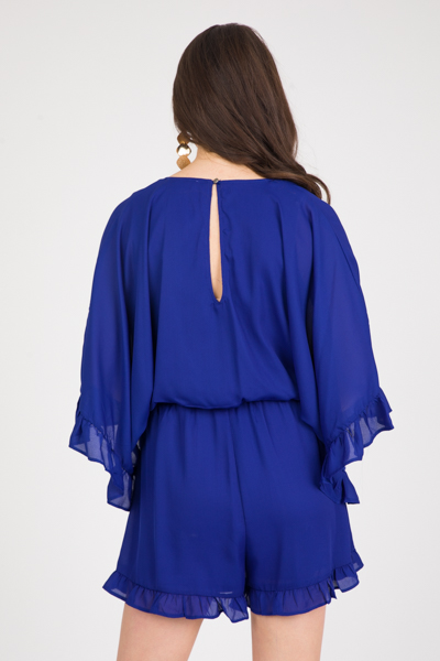 Ruffled Romper, Neon Royal