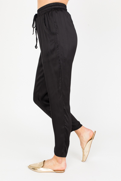 Jasmine Satin Pants, Black