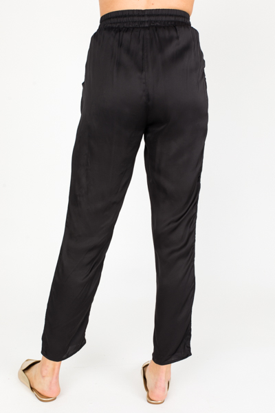 Jasmine Satin Pants, Black