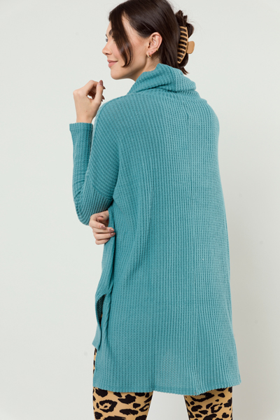 Cowl Thermal Tunic, Dusty Teal