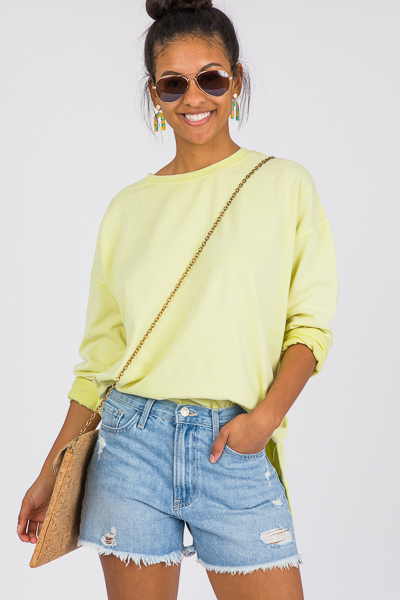 Tunic Sweatshirt, Neon Yellow