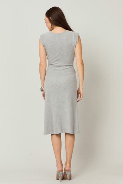 Brush Knit Tie Midi, H. Grey