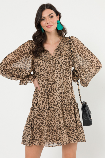 Cheetah Print Dress, Taupe