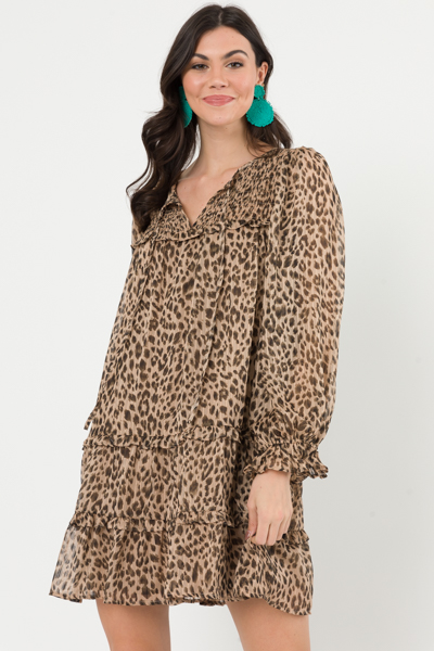 Cheetah Print Dress, Taupe