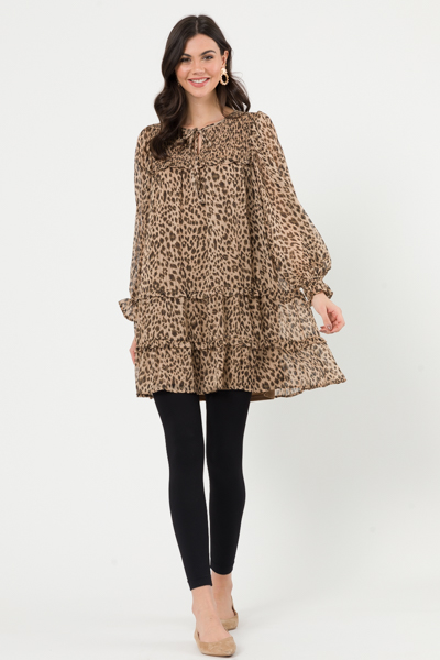 Cheetah Print Dress, Taupe