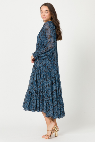 Moody Blue Chiffon Maxi - Maxi & Midi - Dresses - The Blue Door Boutique