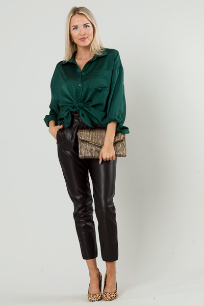 Zip Front Leather Pants