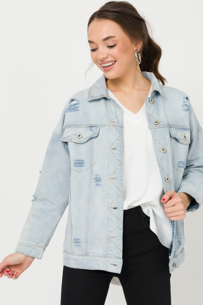 Gwen Studded Jacket, Denim